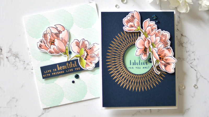 Fun Graphic Style Cards Tutorial Using Spheres & Spirals Stamps | Take 2 with Therese VIDEO!