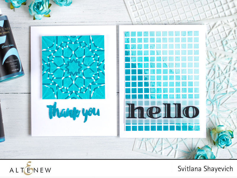 Two Cards Using Stencils and Colored Embossing Paste