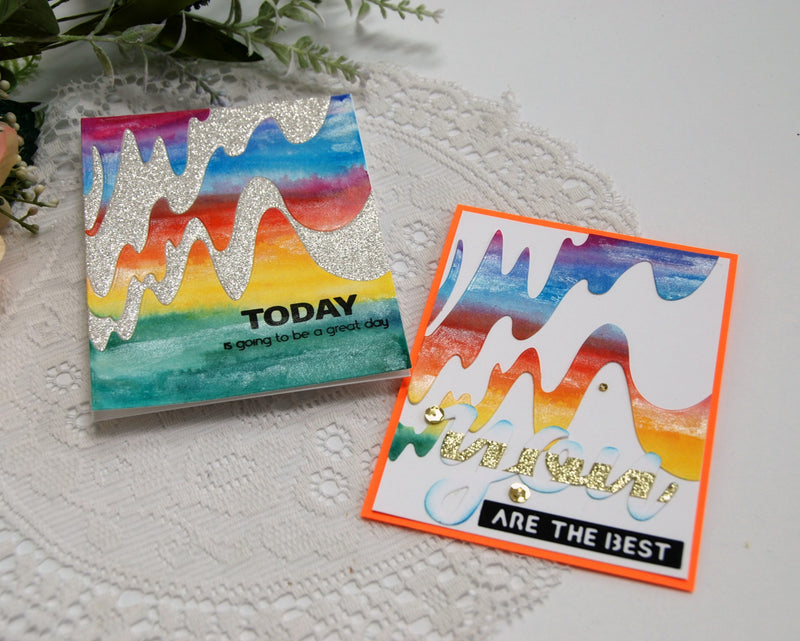 Two Vibrant Cards with One Cover Die