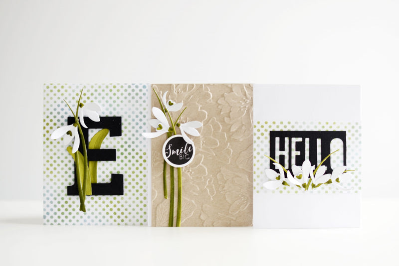 3 Clean and Simple Card Ideas Created With Craft-A-Flower: Snowdrops Layering Die Set