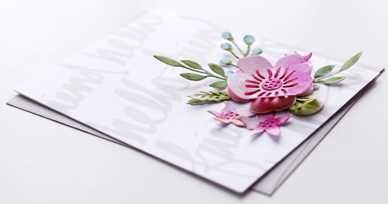 Hello Friend Card with Layered Floral Elements Die Set