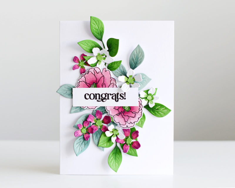 Quick and Simple Floral Card Using Mini Delight: A Floral Congrats Set and Artist Alcohol Markers
