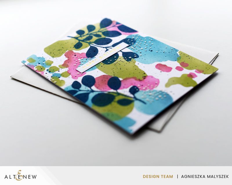 Colorful Nature Background Card with ONE Layering Stencil!