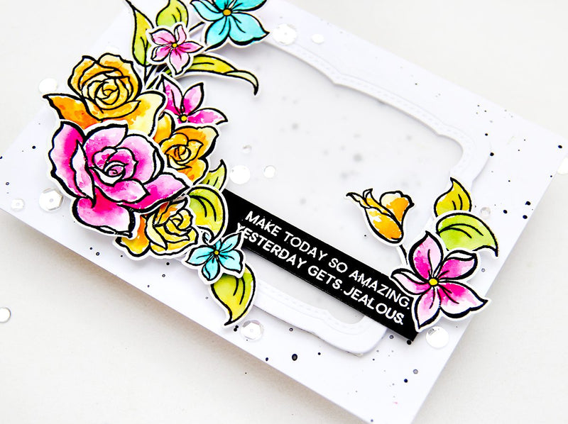 Card with Colorful Amazing You Floral Spray