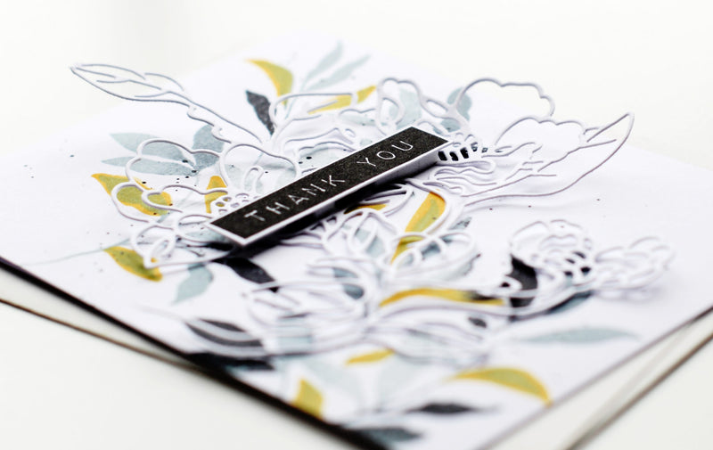 CAS Thank You Card Tutorial Using Leaf Clusters Stamp Set and Antique Engravings Cover Die