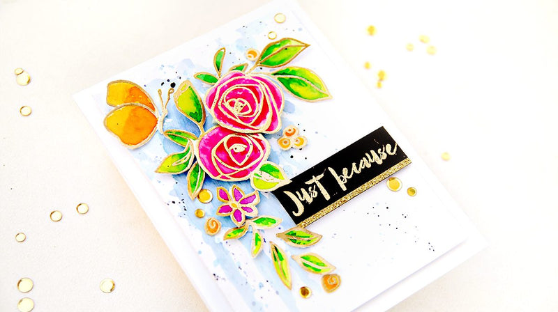 Video: Card with Vibrant Bamboo Rose Vine