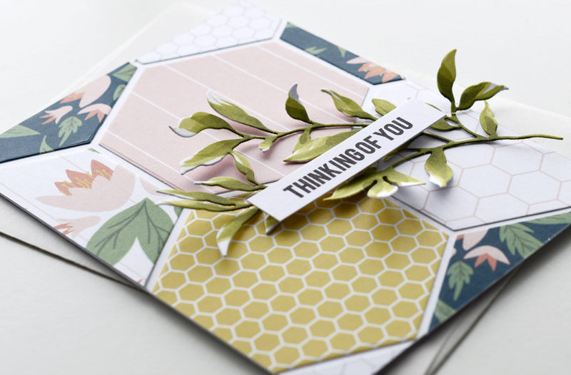 Geometric Background Card With Patterned Papers