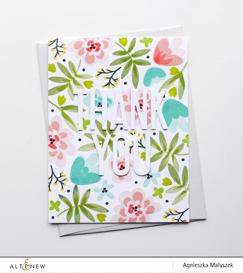 Floral Stamped Background Card with Bold Bunch Stamp Set