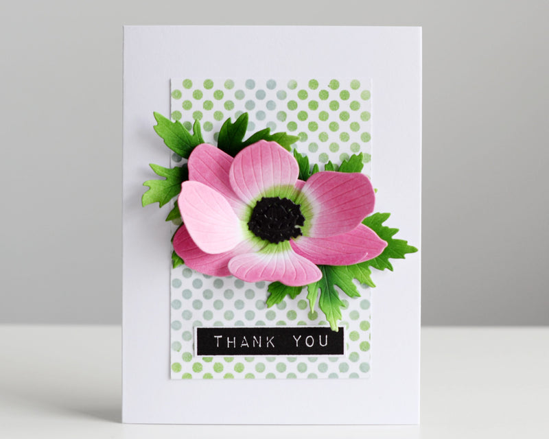 CAS Thank You Card with Craft-A-Flower: Anemone Blue Poppy | Craft to the Future!