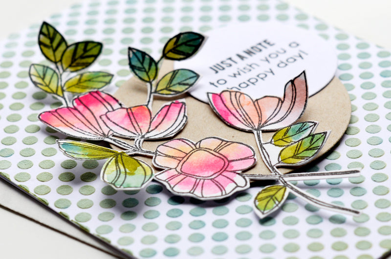 “Just a Note” Card with Embossing Paste Background