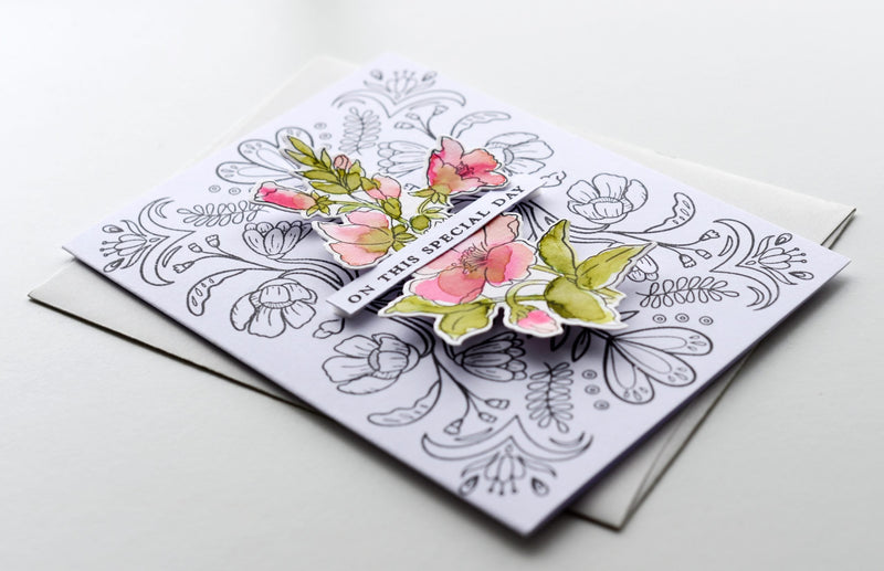 Black and White Background Card With a Pop of Color