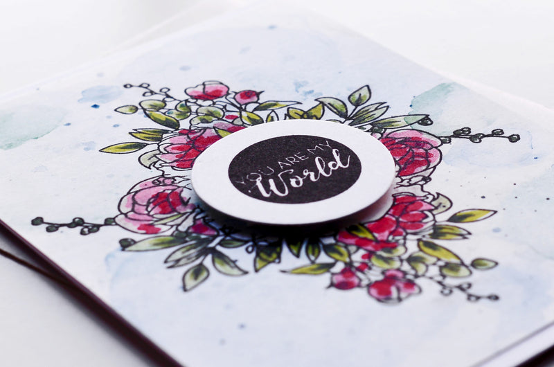 Watercolor Card with Paint-A-Flower: Rose Stamp Set