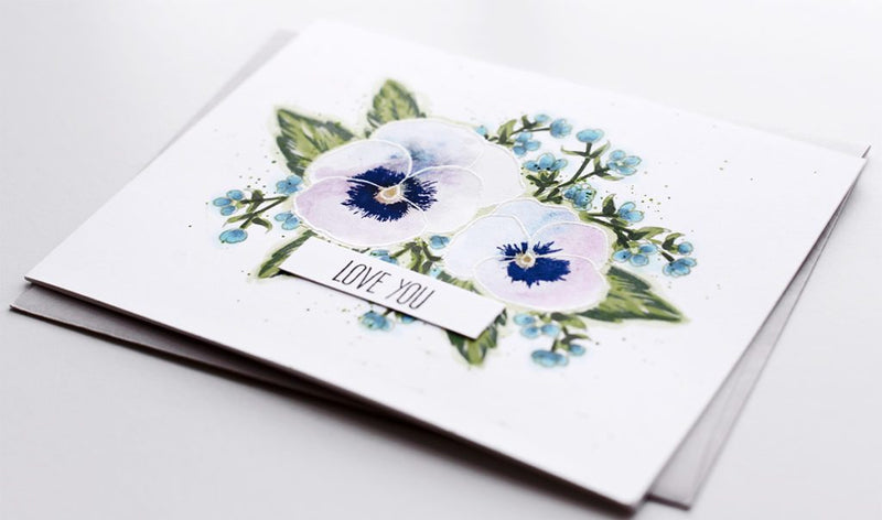 Floral Arrangement Card with Pretty Pansies Stamp Set