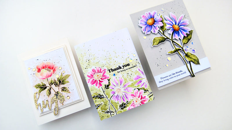 No Line Watercolor Video Tutorial Featuring Wild Flora Stamp Set | Creative Coloring with Erum