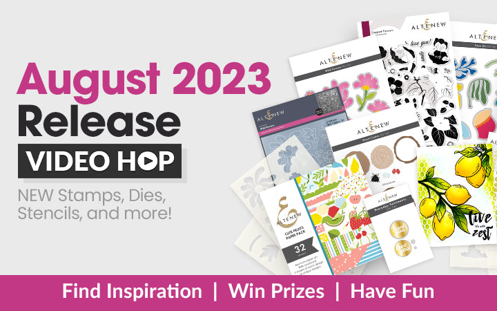 August 2023 Stamps, Dies, Stencils, & More Release Video Hop + Giveaways ($300 in Total Prizes) | The Pearl-Fect Beach Scene