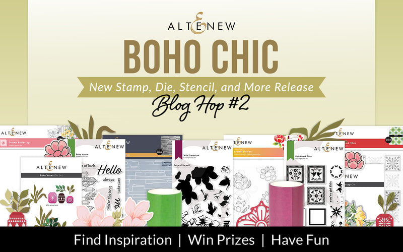 February 2023 Boho Chic Stamp, Die, Stencil & More Release Blog Hop #2 + Giveaway ($300 in Total Prizes!)