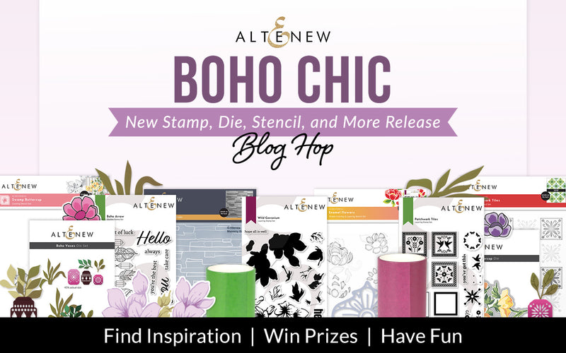 February 2023 Boho Chic Stamp/Die/Stencil Release Blog Hop #1 + Giveaway ($300 in Total Prizes!)