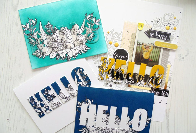 Lydia’s Crafty Corner – White Florals with Bold Backgrounds
