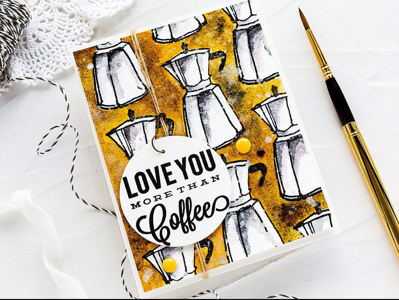 Masculine Coffee Lover Watercolor Card with Debby