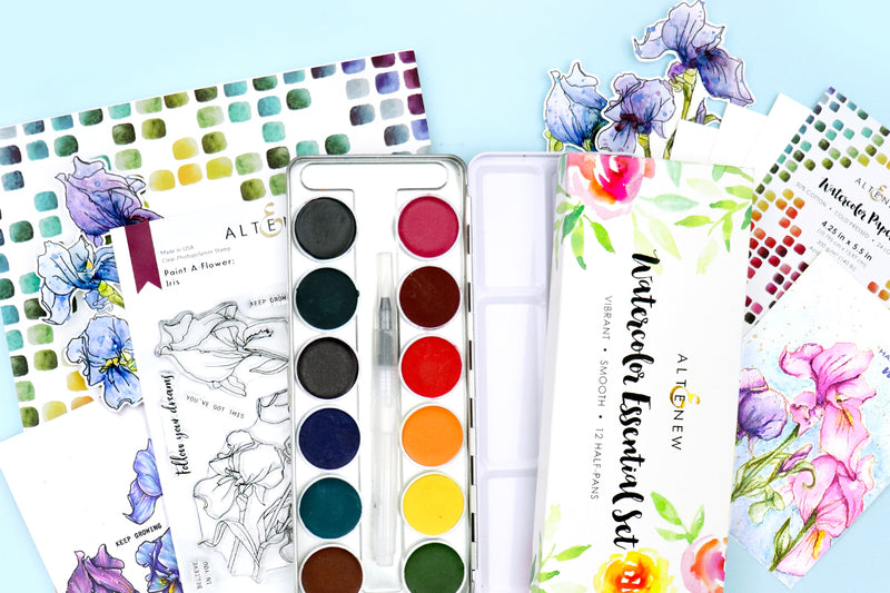 Paint-A-Flower: Iris and Watercolor Essential Set Release Blog Hop + Giveaway
