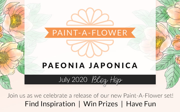 NEW Paint-A-Flower: Paeonia Japonica & (BONUS) Watercolor Brush Markers Release Blog Hop + Giveaway