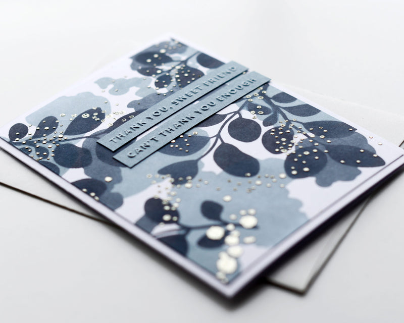 Gorgeous Monochromatic Thank You Card With a Splash of Shimmer