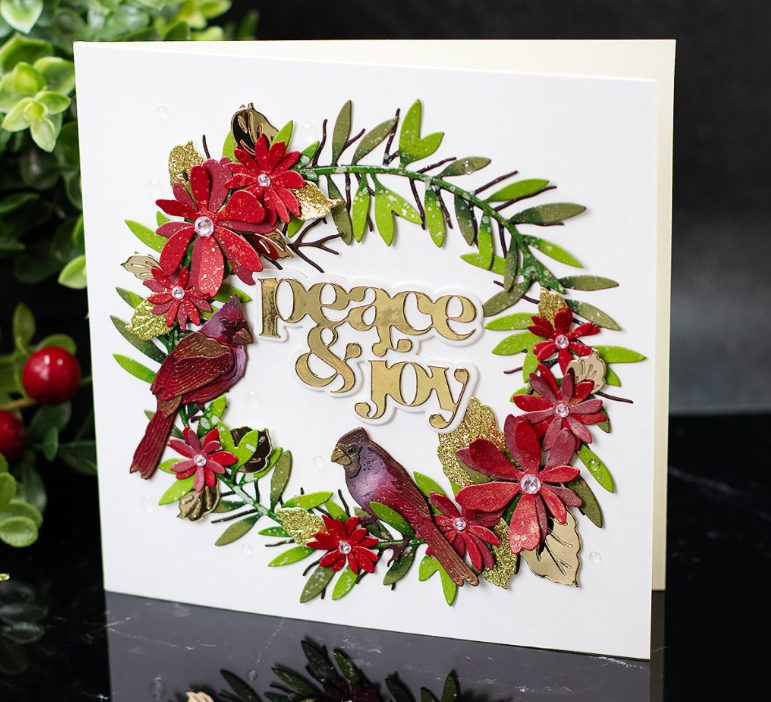 Intertwining Leaves Big Paper Wreath | Holiday Card Idea