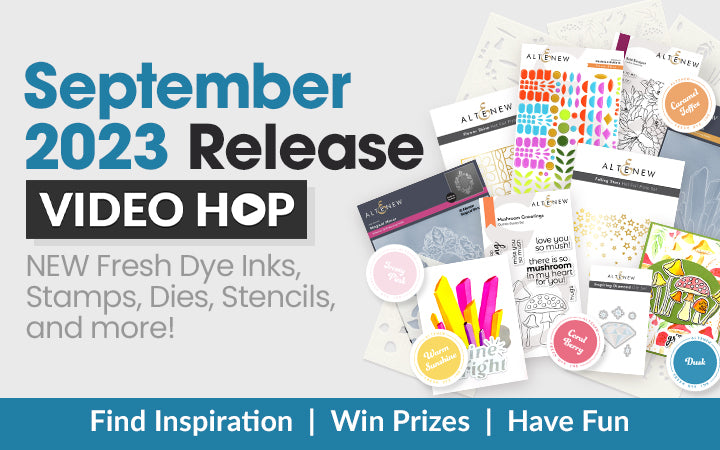 September 2023 Stamps, Dies, Stencils, & More Release Video Hop + Giveaways ($300 in Total Prizes) | So ‘Mush’ Fun Creating Whimsy Backgrounds