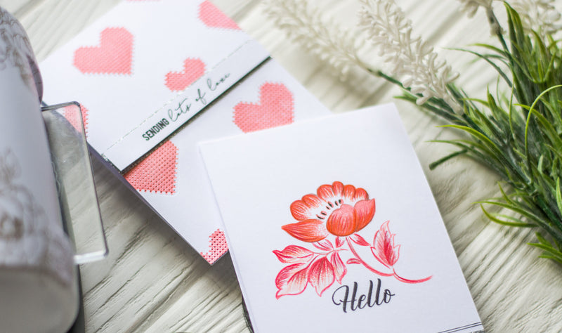 Two Cards in Coral Tones