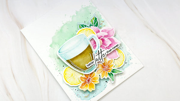 Watercolor Cozy Mornings floral card