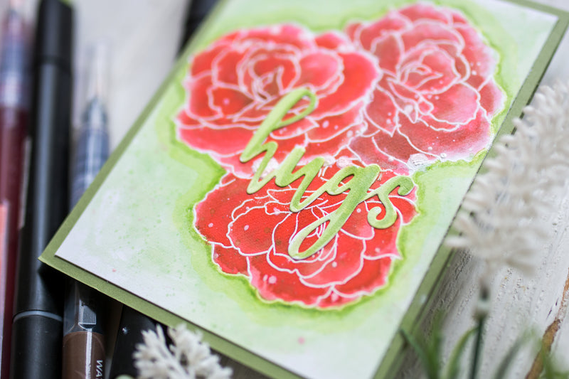 How I Used Three Different Coloring Mediums in One Card