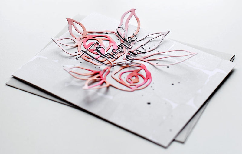 Thank You Card with Rose Filament Die Set