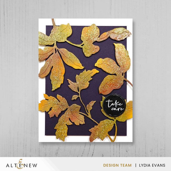 Altenew Twin Leaves Sprays Die Set with metal dies for crafting and card making, featuring intricate leaf and spray designs.