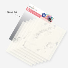 Altenew Stencil Art Bi-Monthly Subscription Plan with colorful stencil designs on a white background.