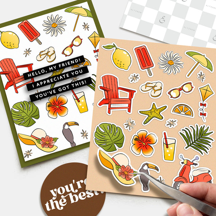 2-in-1 Printable A2 Backgrounds & Stickers (Summer Edition)