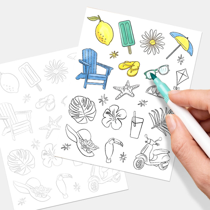 2-in-1 Printable A2 Backgrounds & Stickers (Summer Edition)