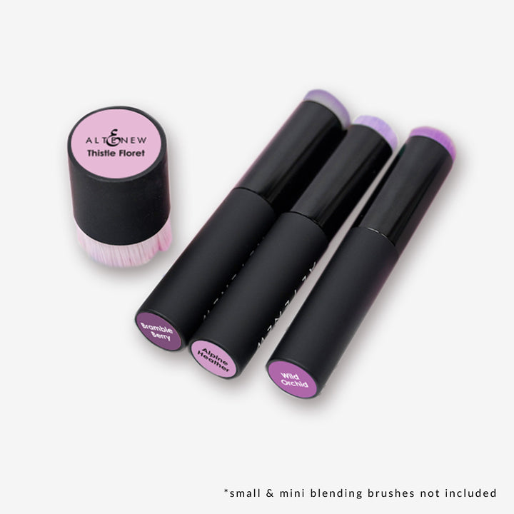 Round Ink Pads & Blending Brushes Label Set - Highland Flora