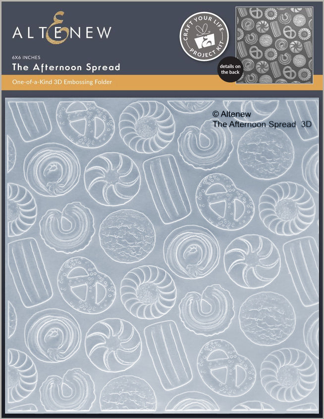 Altenew Craft Your Life Project Kit with The Afternoon Spread 3D embossing folder and add-on die bundle for card making and crafting.
