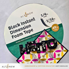 Black Instant Dimension Foam Tape - 1/16'' x 1/4'' x 15m - Altenew