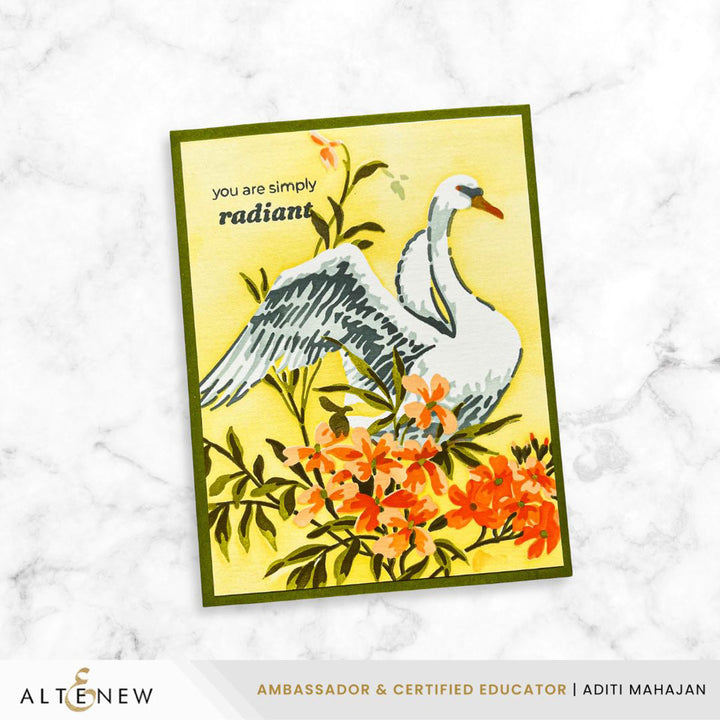 Stencil Art: Swan Serenade Layering Stencil Set (6 in 1) - Altenew