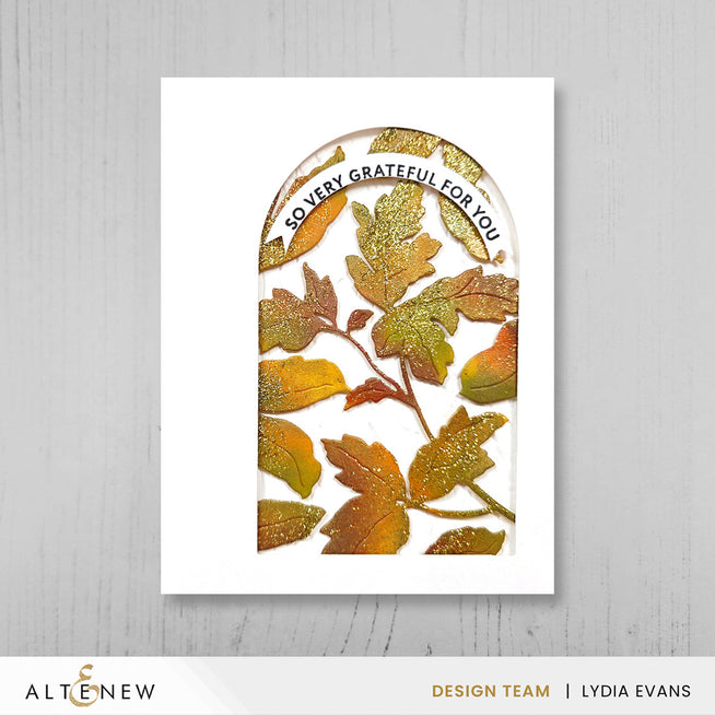 Altenew Arched Sentiments clear stamp set featuring elegant arched message designs for card making and crafting projects.