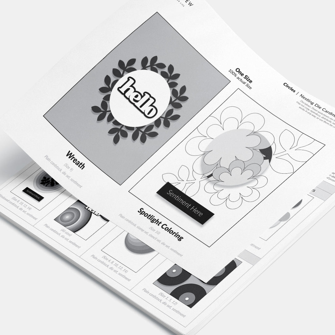 Printable Nesting Card Sketches: Circles - Altenew