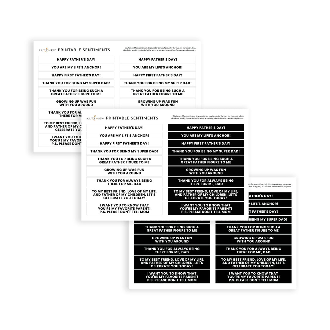 Printable Sentiment Strips: Father's Day Edition - Altenew