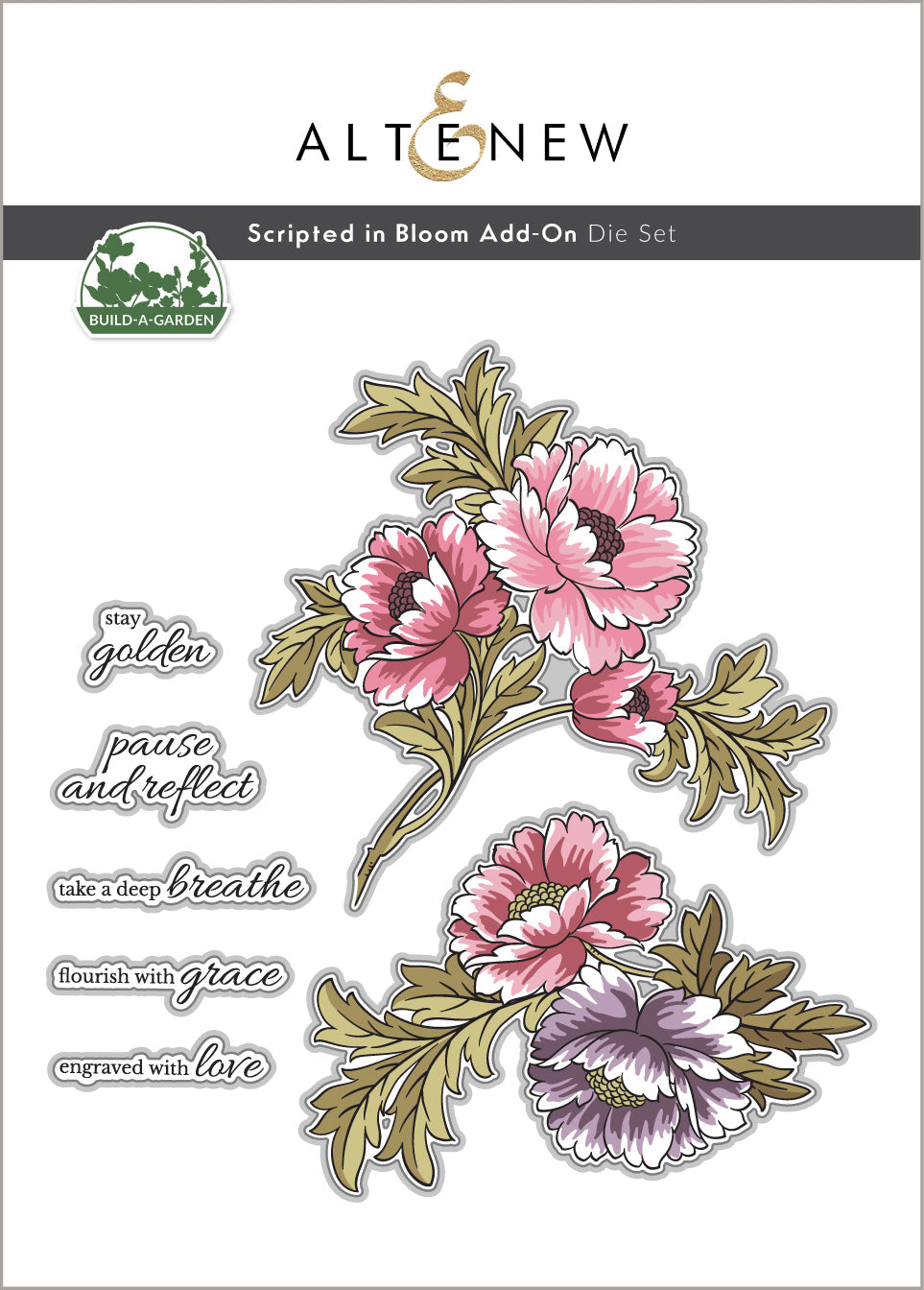 Build-A-Garden: Scripted in Bloom & Add-on Die Bundle - Altenew
