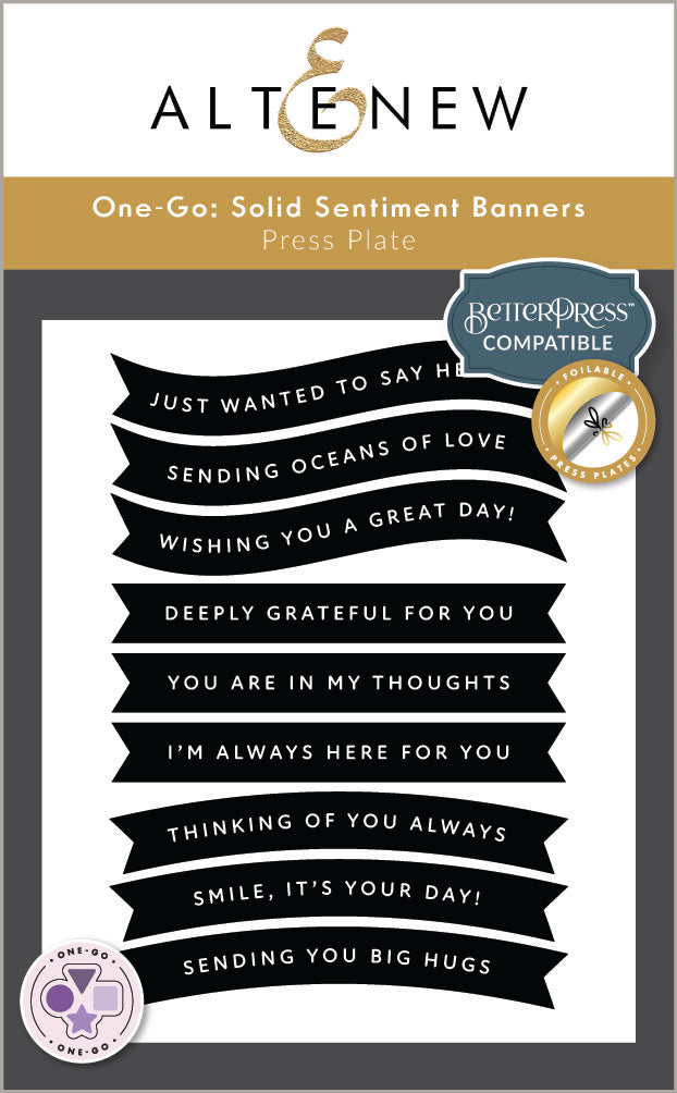 One-Go: Solid Sentiment Banners - Altenew