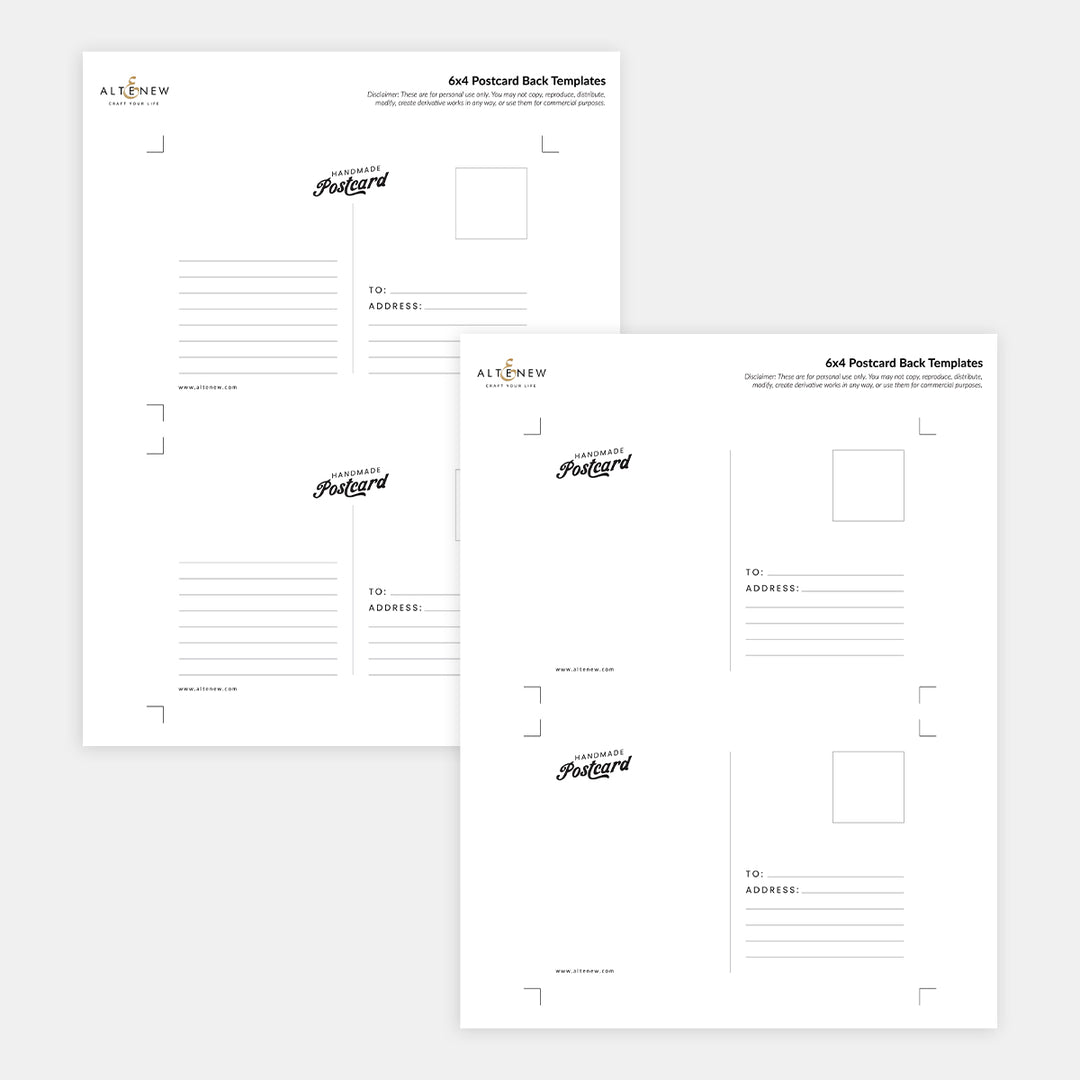 Printable 6x4 Postcard Back Templates (6 PDF Layouts)