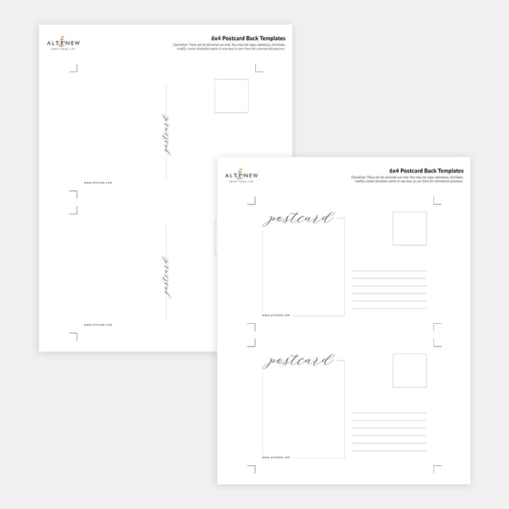Printable 6x4 Postcard Back Templates (6 PDF Layouts)