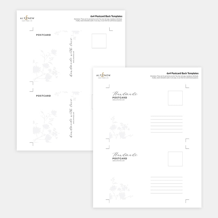 Printable 6x4 Postcard Back Templates (6 PDF Layouts)