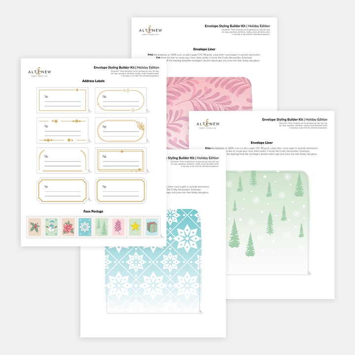 Printable Envelope Styling Builder Kit: Holiday Edition