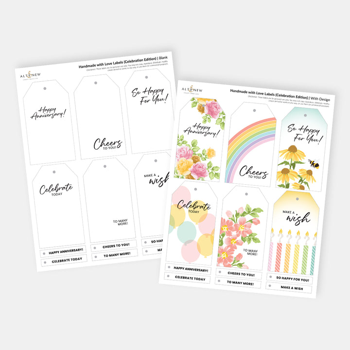 Handmade with Love Labels – Celebration Edition (Printable Gift Tags & Craft Labels) - Altenew